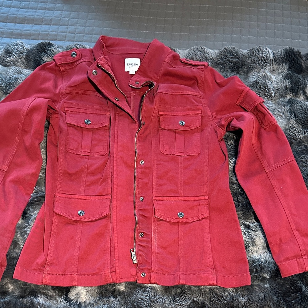 Kensie Burgundy Utility Jacket